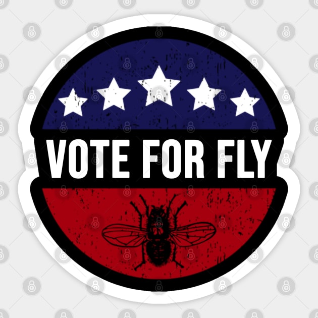 Vote For Fly - Mike Pence Fly On Head Funny Sticker by dokgo